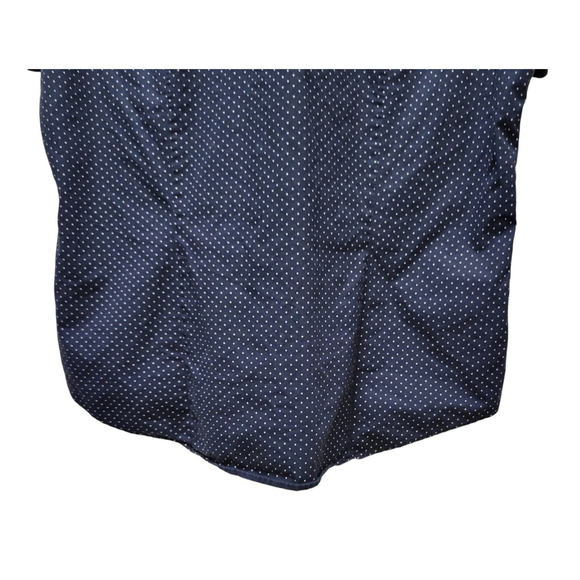 Michael Kors Slim-Fit Navy Polka-dot Button-Up Cotton Shirt Size Large Men's - Picture 9 of 9